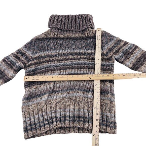 Anthropologie Italian Wool Blend Elsamanda Sweater Large Turtleneck Sweater Stri - Picture 3 of 5
